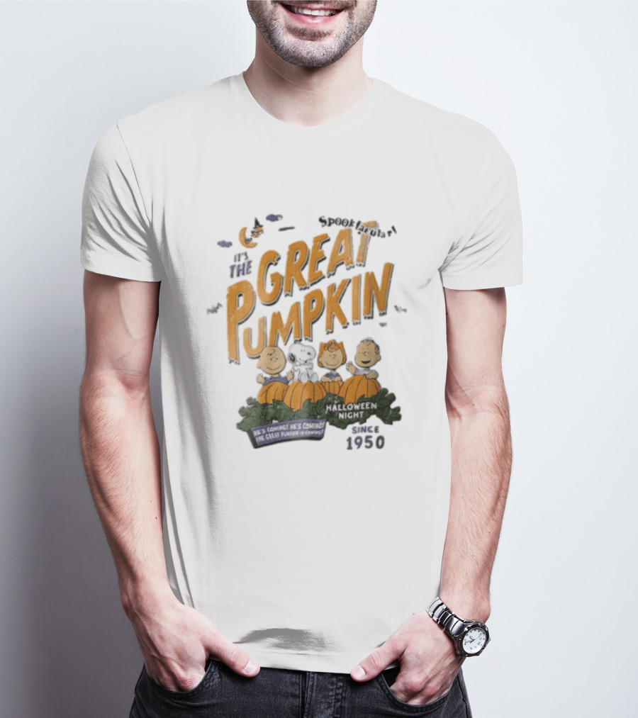 Spooktacular It's The Great Pumpkin Halloween Night Since 1950 Peanuts Charlie Brown Snoopy T-Shirt