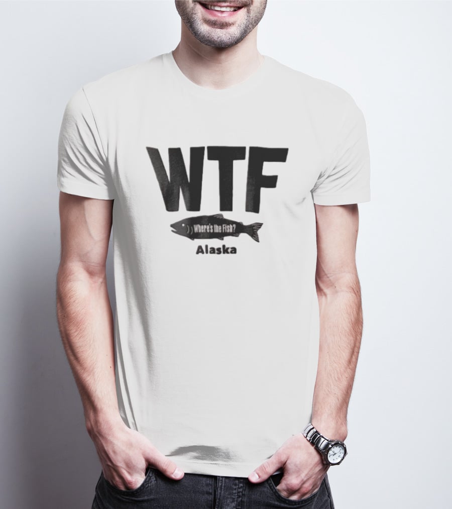 WTF Where's The Fish Alaska Black T-Shirt