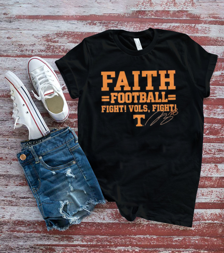 Faith Football Fight Vols Fight Tennessee T T-Shirt