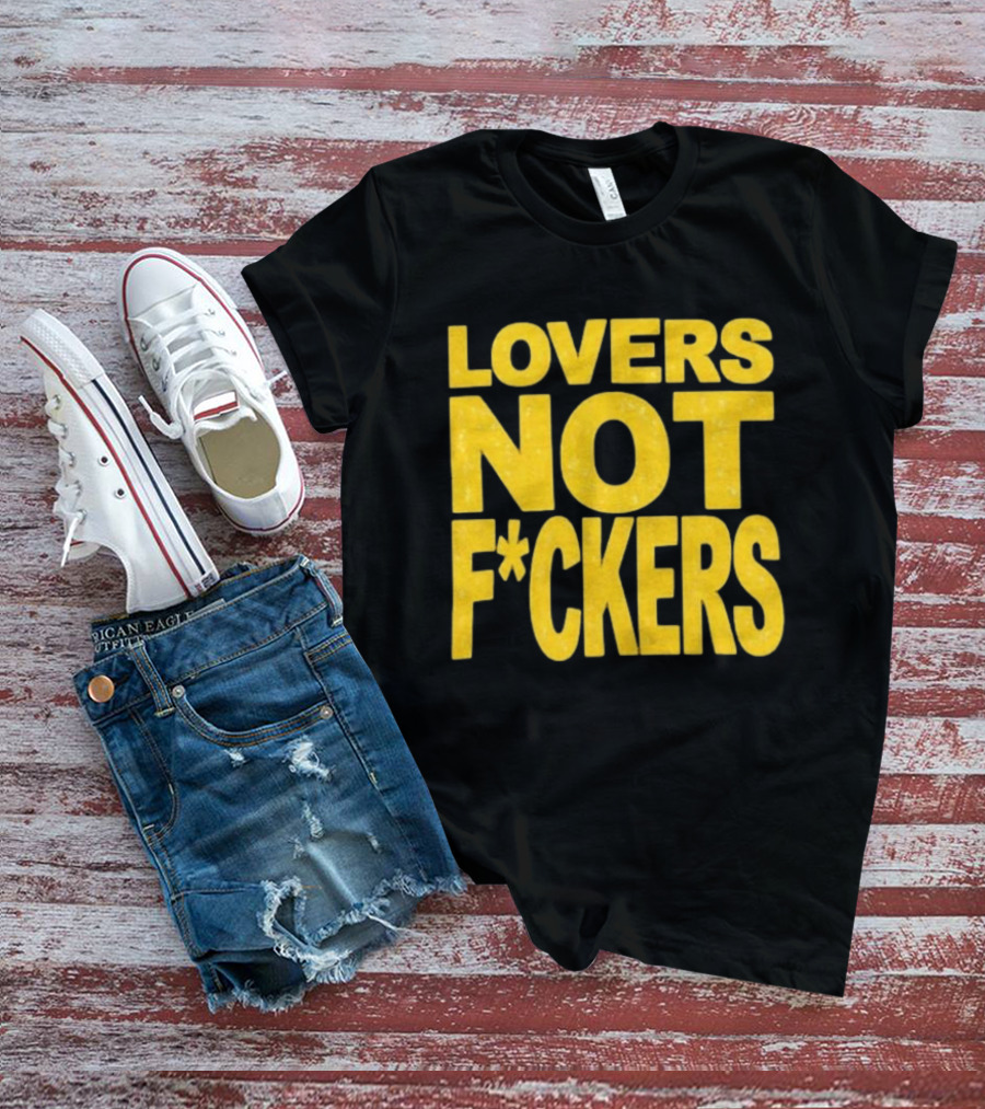 Lovers Not Fckers Bold Yellow T-Shirt