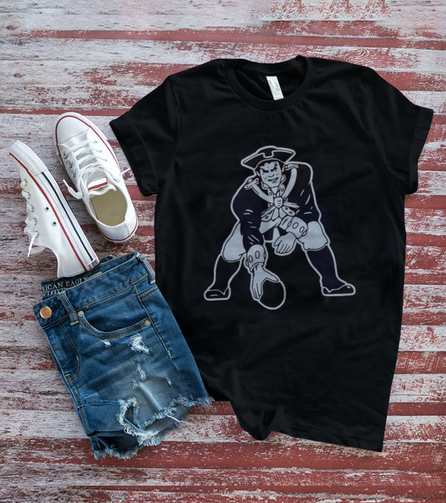 New England Patriots Pat Patriot 1979 Football Blackout T-Shirt