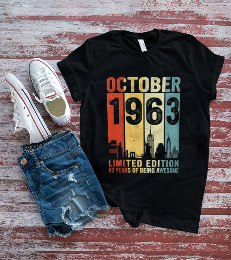 October 1963 Limited Edition 60 Years Of Being Awesome New York City Skyline T-Shirt