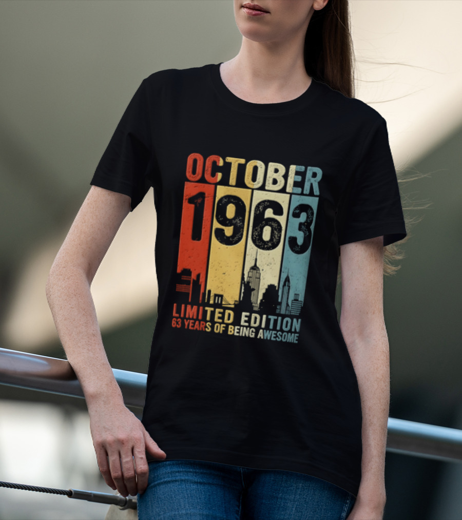 October 1963 Limited Edition 60 Years Of Being Awesome New York City Skyline T-Shirt