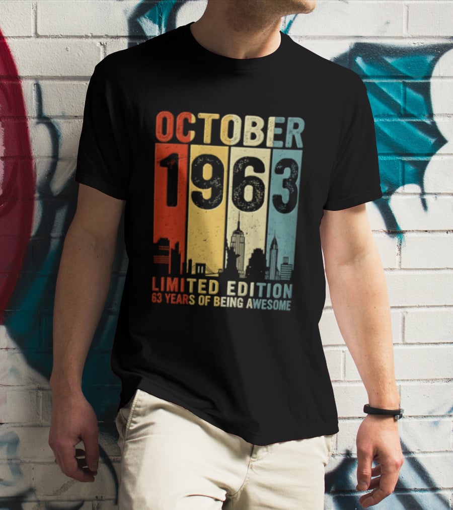 October 1963 Limited Edition 60 Years Of Being Awesome New York City Skyline T-Shirt