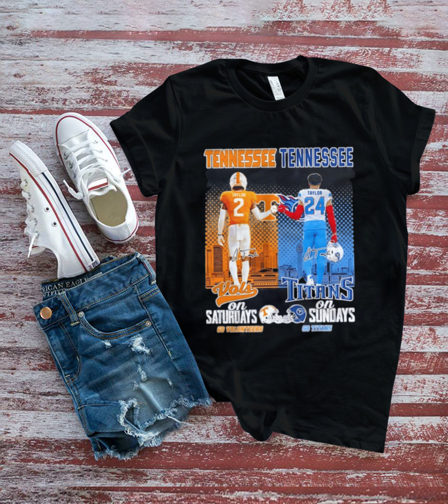 Tennessee Volunteers On Saturdays Go Volunteers Tennessee Titans On Sundays Go Titans T-Shirt