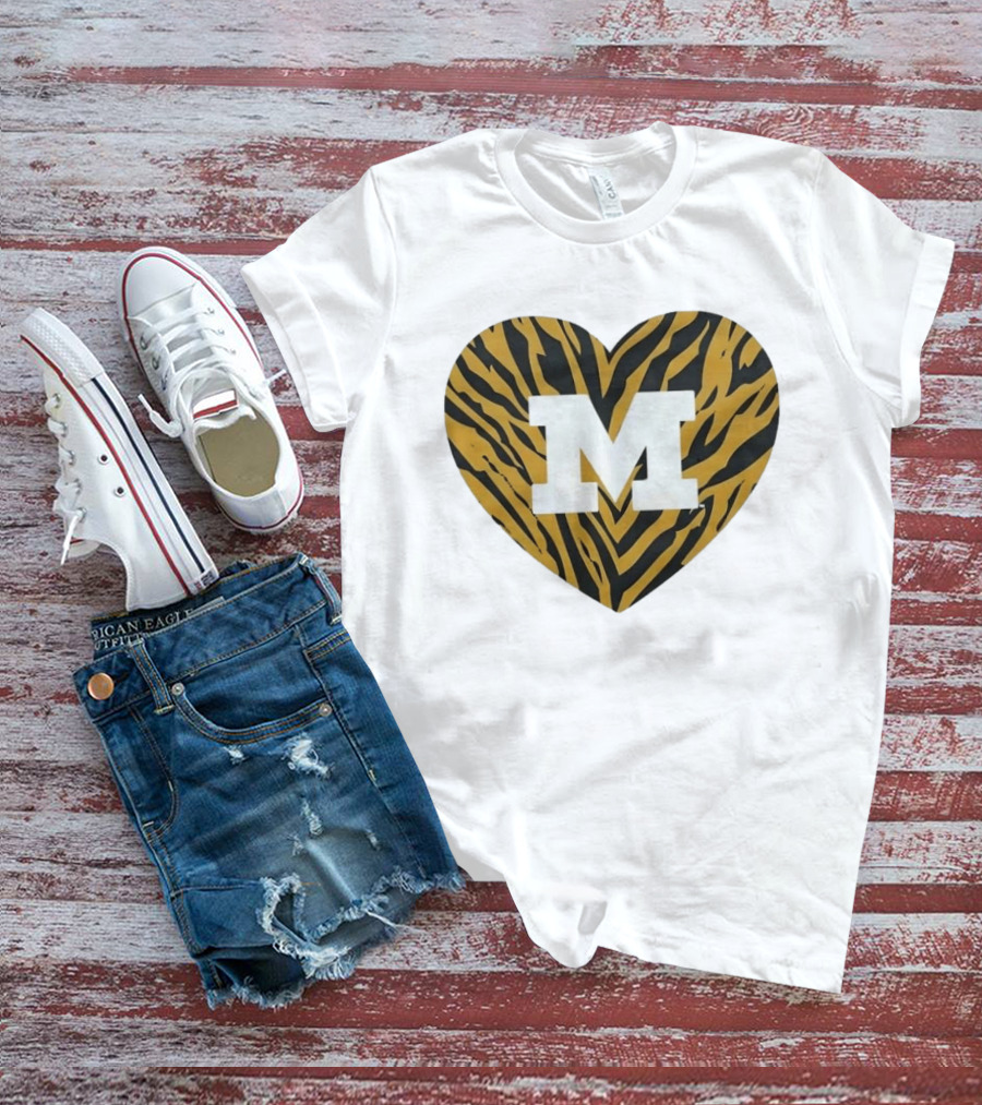 Mizzou Heart M Tiger Stripes Bold Spirit T-Shirt