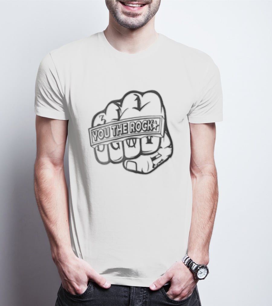 WWE The Rock Fist Tattoo Battle Art YOU THE Rock T-Shirt