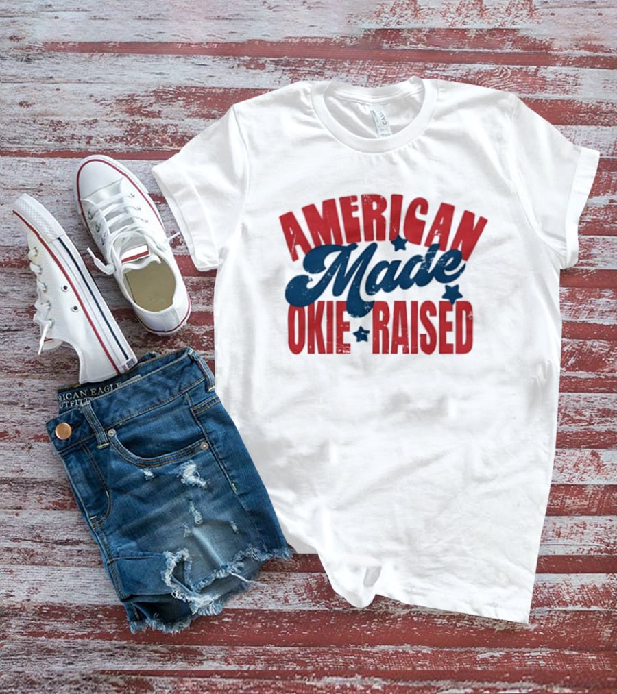 American Made Okie Raised Stars Vintage Appeal T-Shirt