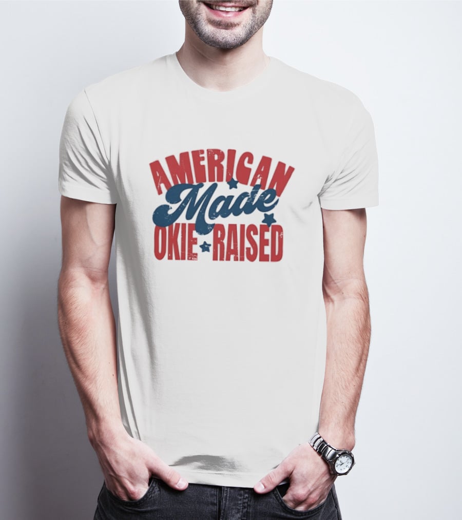 American Made Okie Raised Stars Vintage Appeal T-Shirt