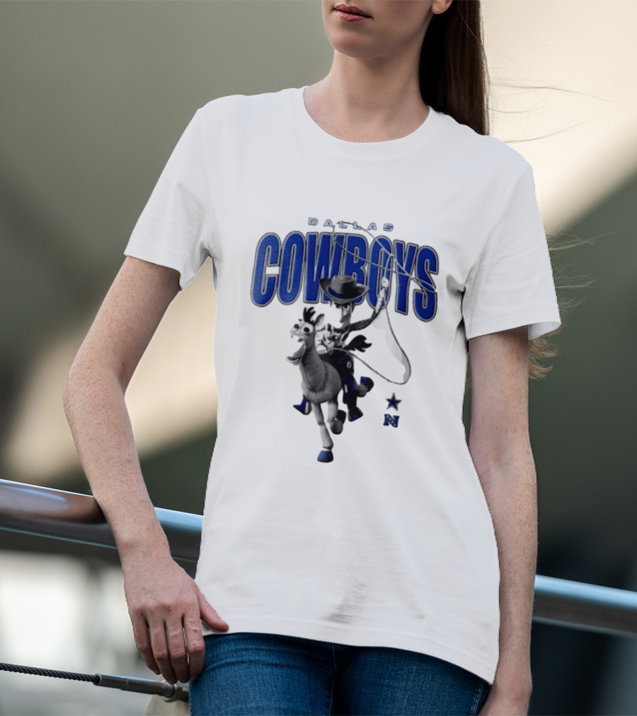 Dallas Cowboys Woody Bullseye Lasso Cartoon NFL Toy T-Shirt