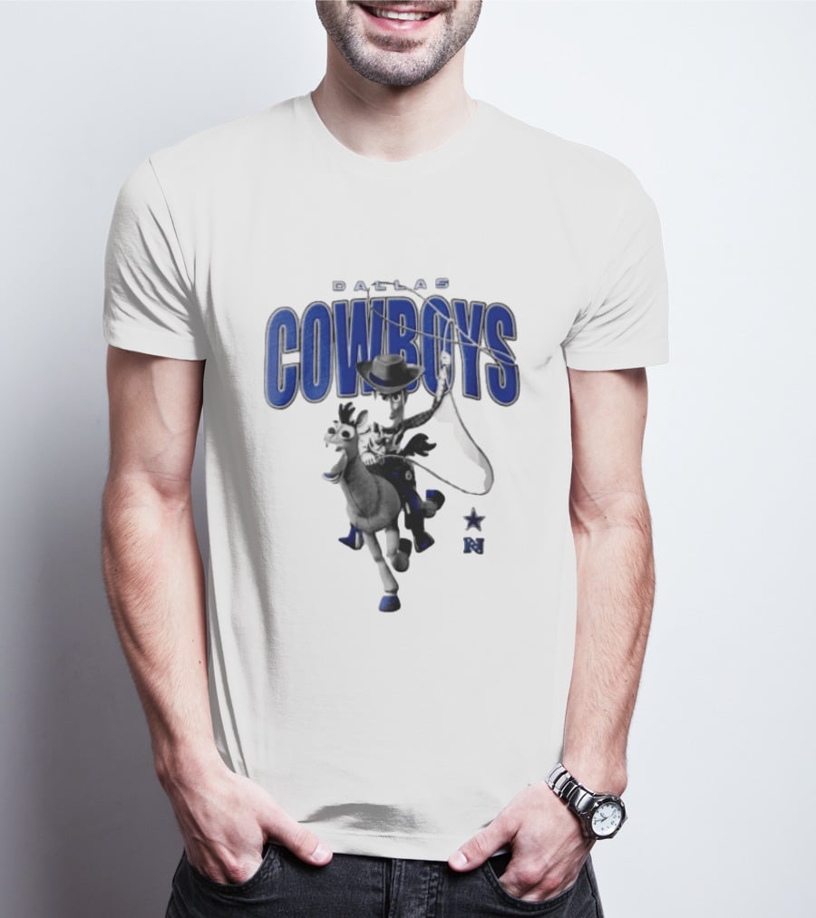 Dallas Cowboys Woody Bullseye Lasso Cartoon NFL Toy T-Shirt