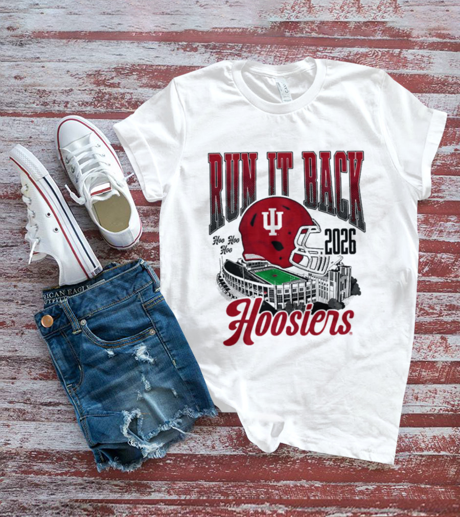 Run It Back Hoosiers Football Helmet 2026 Indiana University T-Shirt