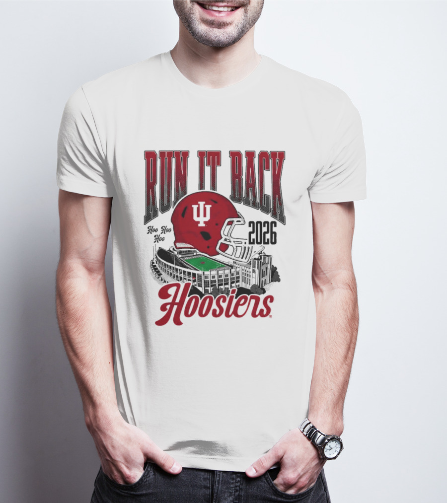 Run It Back Hoosiers Football Helmet 2026 Indiana University T-Shirt
