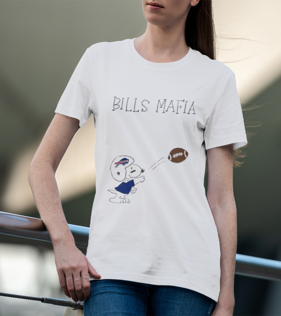 Snoopy Bills Mafia Buffalo Bills Football Fan Apparel Peanuts Sports T-Shirt