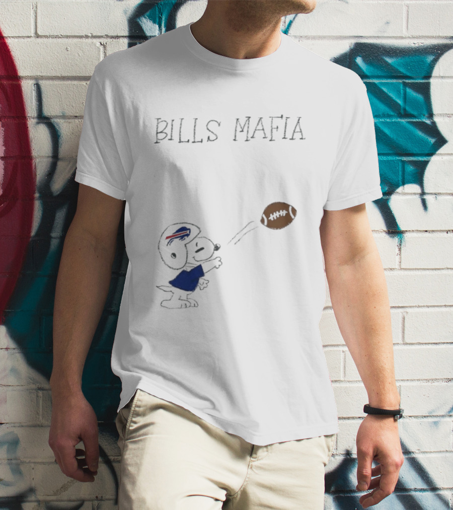 Snoopy Bills Mafia Buffalo Bills Football Fan Apparel Peanuts Sports T-Shirt