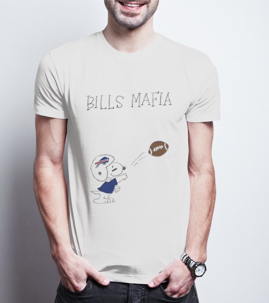 Snoopy Bills Mafia Buffalo Bills Football Fan Apparel Peanuts Sports T-Shirt