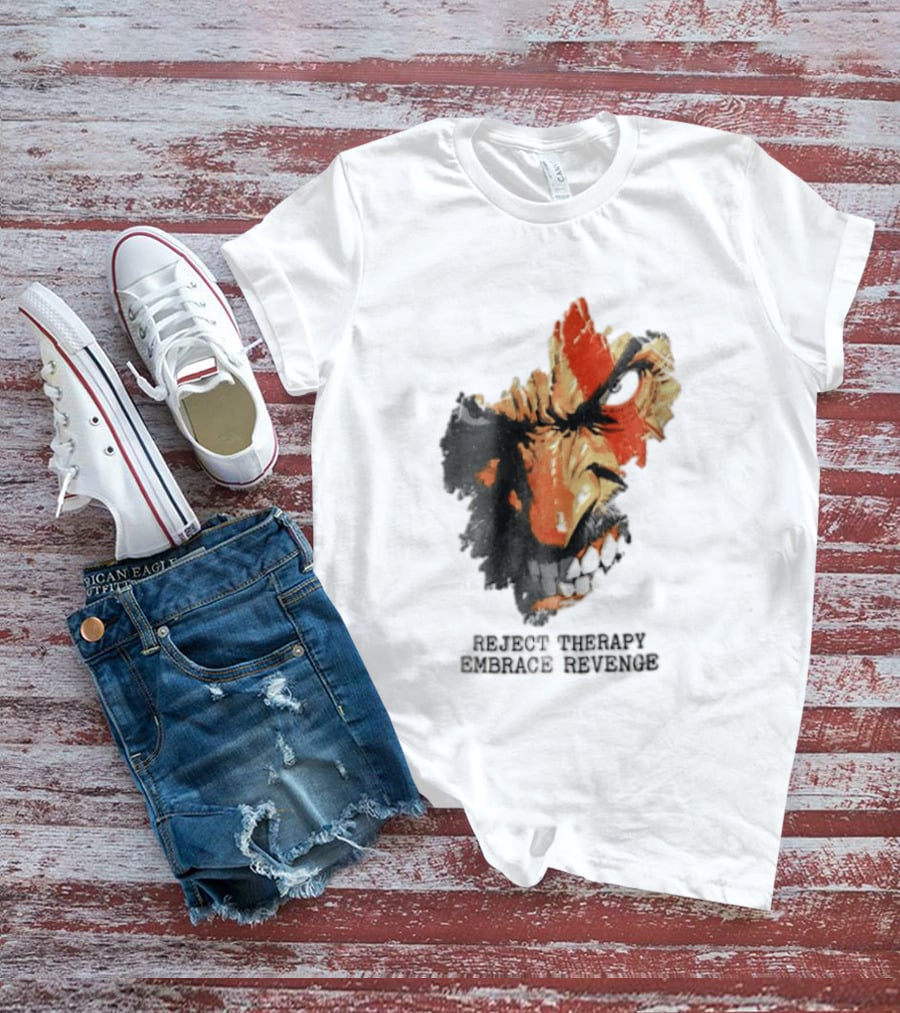 Reject Therapy Embrace Revenge Kratos Angry Bearded Man Red Tattoo God Of War T-Shirt