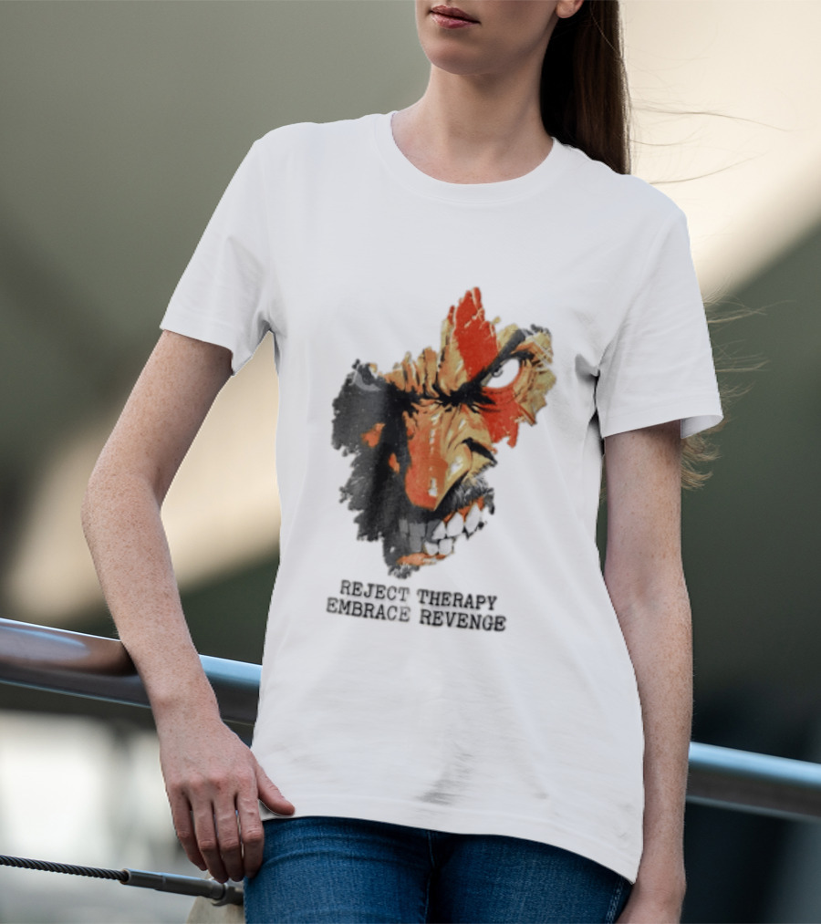 Reject Therapy Embrace Revenge Kratos Angry Bearded Man Red Tattoo God Of War T-Shirt