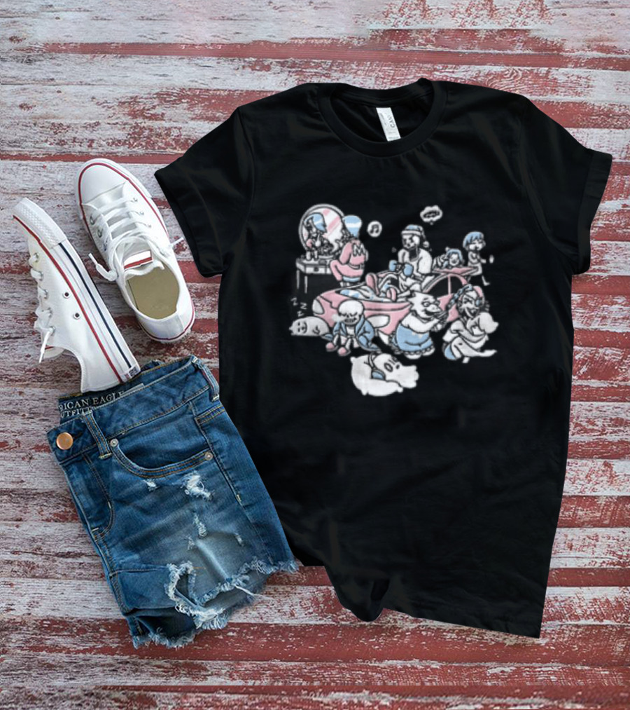 Anime Characters Makeup And Car Party Fun With Music And Relaxation T-Shirt