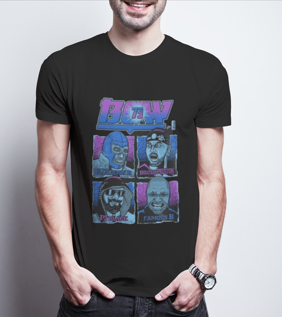 BCW 73 Blue Demon Jr Johnathan Preston PJ Black Famous B T-Shirt