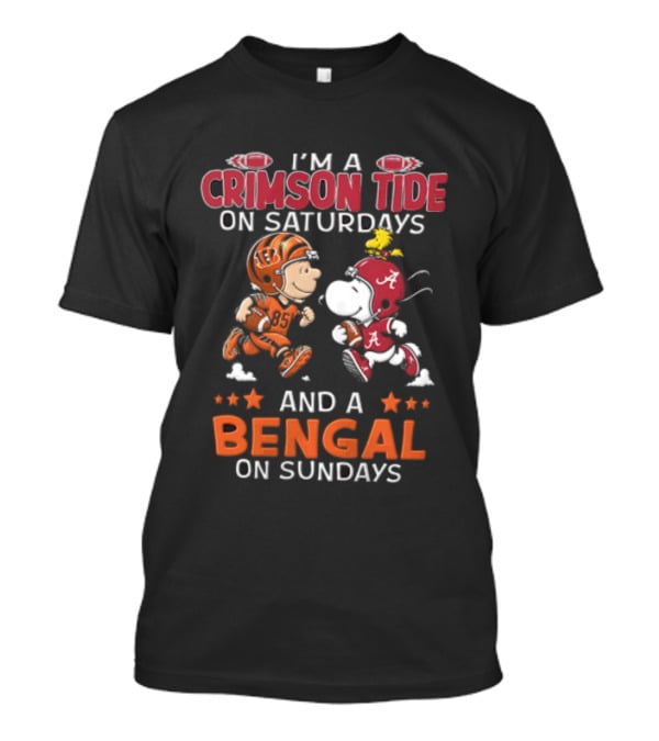 I Am A Crimson Tide On Saturdays And A Bengal On Sundays Football Rivalry Fan Spirit T-Shirt