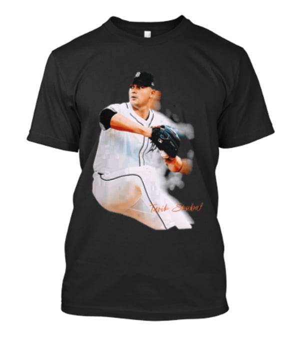 Detroit Tigers Tarik Skubal Pitcher Action Baseball T-Shirt