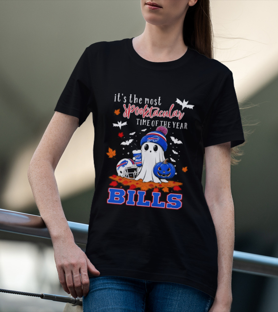 It's The Most Spooktacular Time Of The Year Buffalo Bills Halloween Ghost Pumpkin T-Shirt