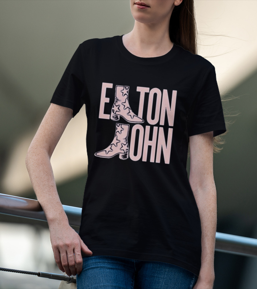 Elton John Star Pattern Boot Troubadour T-Shirt