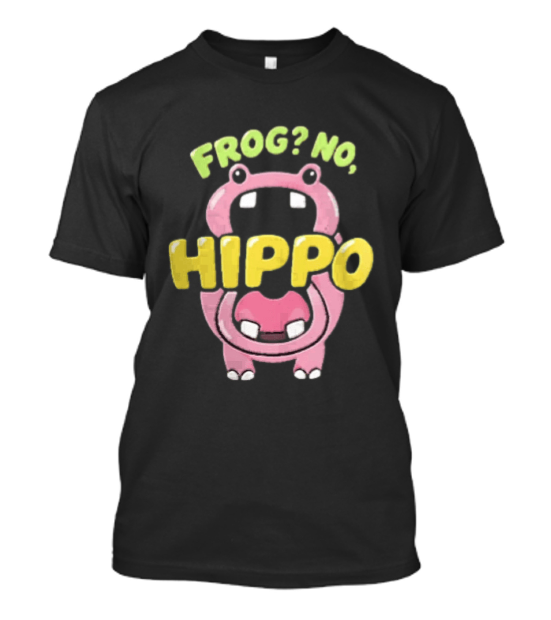 Frog No Hippo Pink Character Cartoon Playful T-Shirt