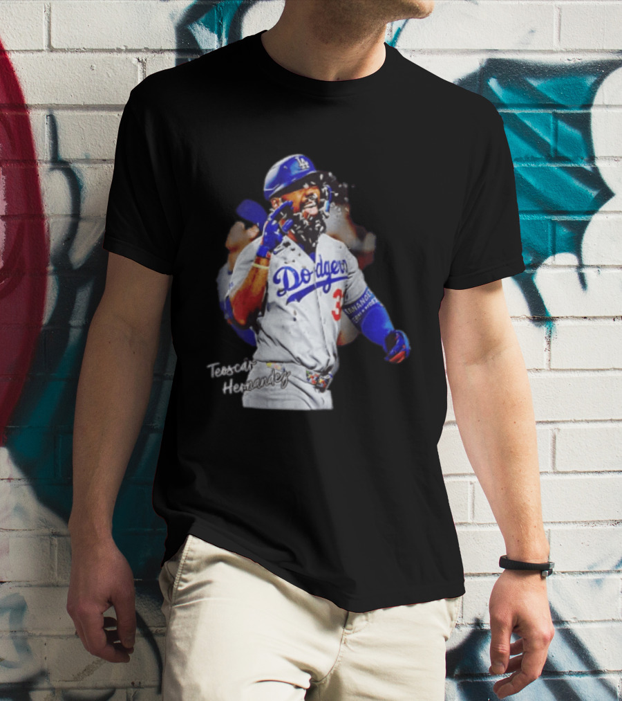 Los Angeles Dodgers Teoscar Hernandez MLB Player Celebration T-Shirt
