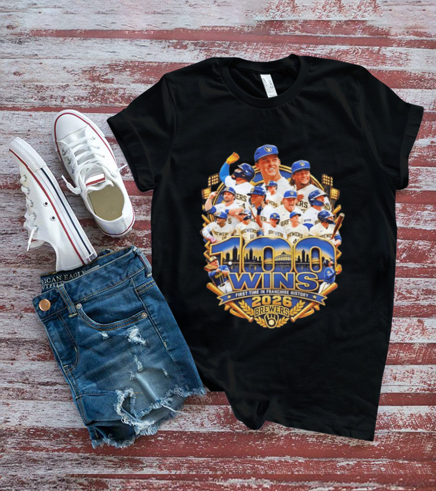 Milwaukee Brewers 100 Wins First Time In Franchise History 2026 Celebration T-Shirt