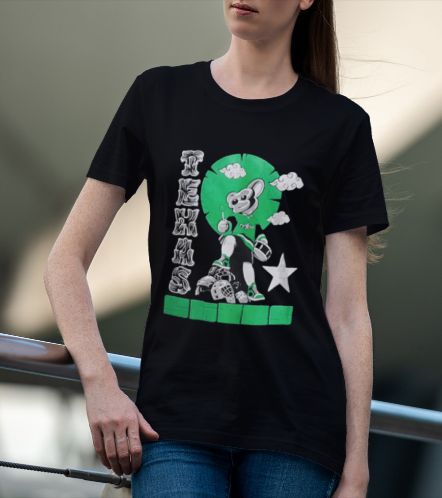 Texas Stars Lollipop Drum Helmets Figures T-Shirt