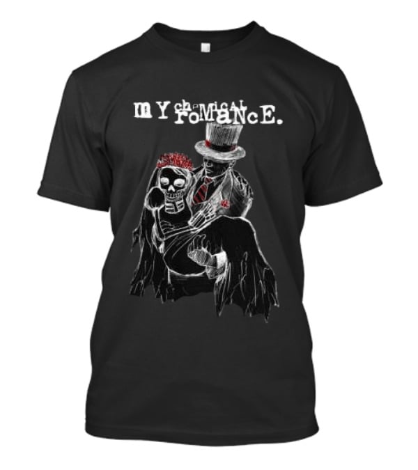 My Chemical Romance Dark Wedding Skeleton And Groom With Top Hat T-Shirt