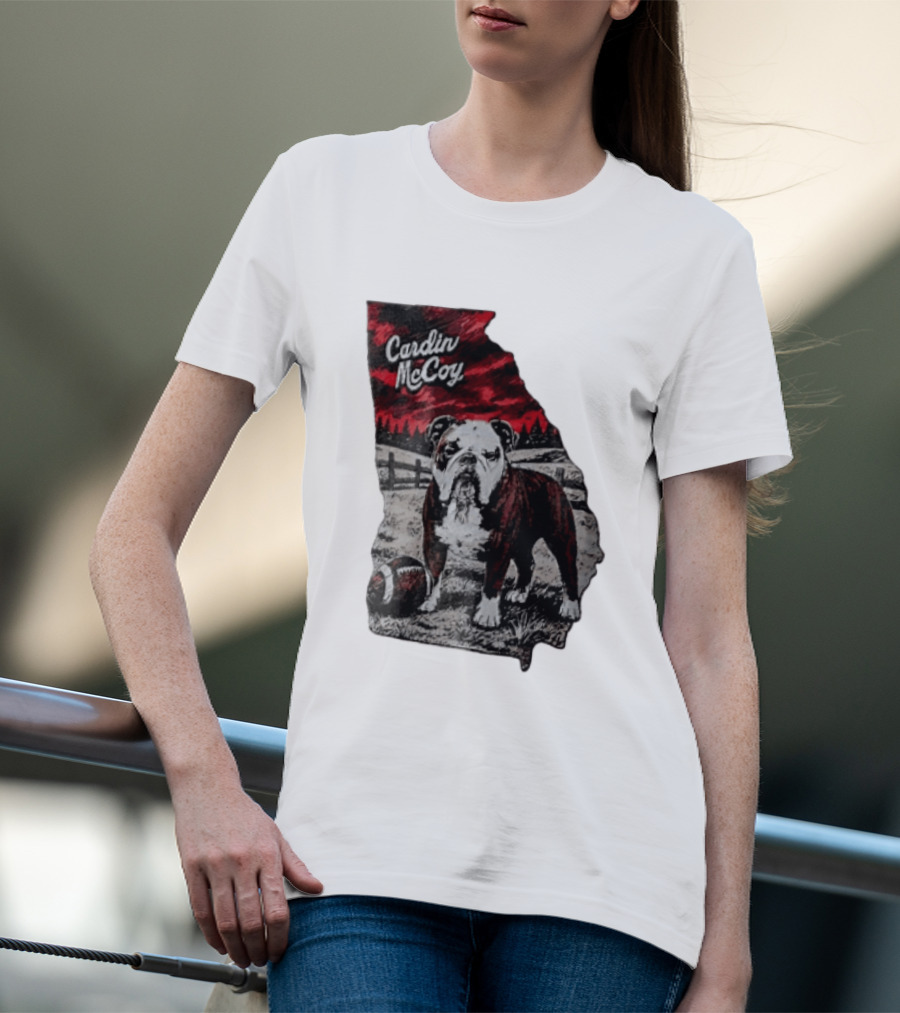 Cardin McCoy Georgia Bulldog Football Landscape T-Shirt