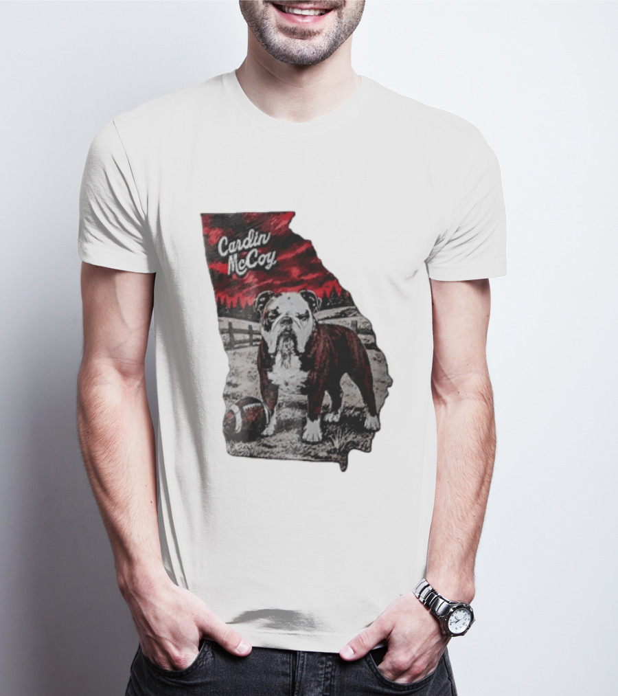 Cardin McCoy Georgia Bulldog Football Landscape T-Shirt