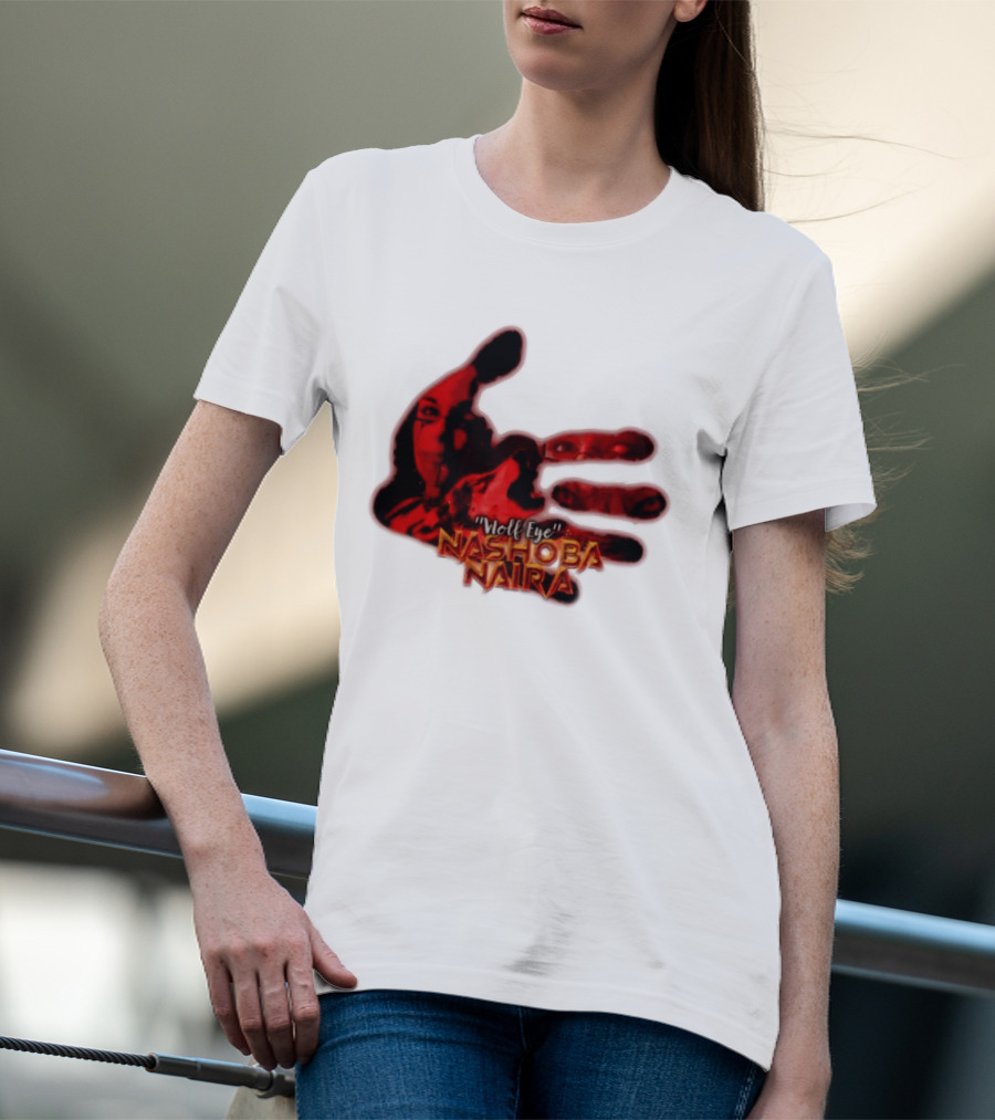 Red Handprint Wolf Eye Nashoba Naira T-Shirt