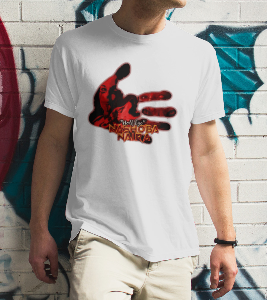 Red Handprint Wolf Eye Nashoba Naira T-Shirt