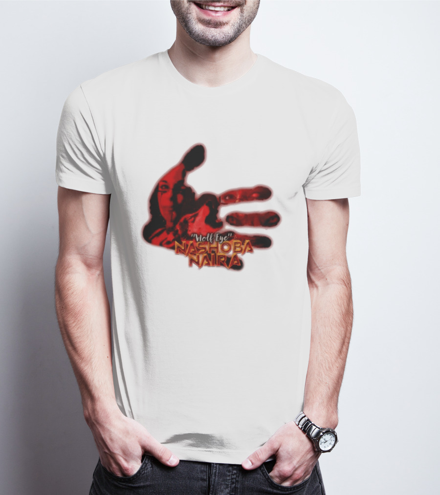 Red Handprint Wolf Eye Nashoba Naira T-Shirt