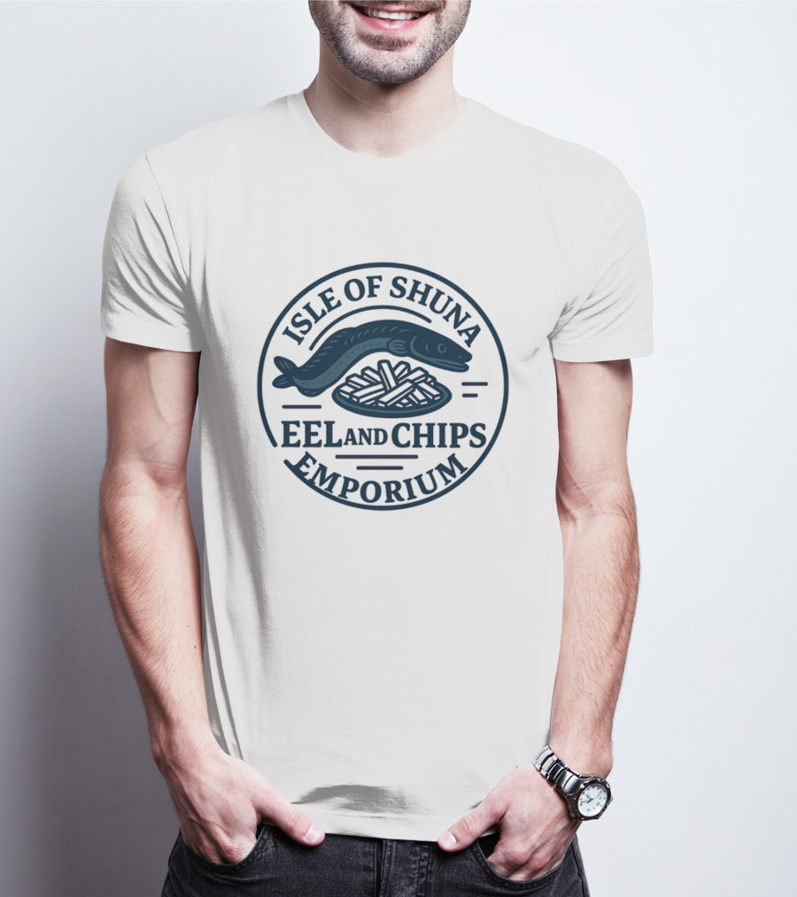Isle Of Shuna Eel And Chips Emporium Retro Seal T-Shirt
