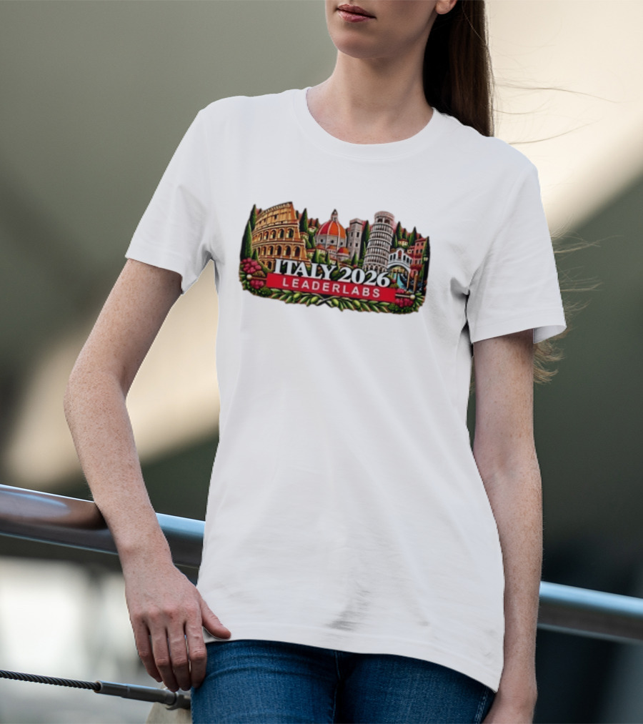 Italy 2026 Leaderlabs Colosseum Florence Pisa Venice Landmarks T-Shirt