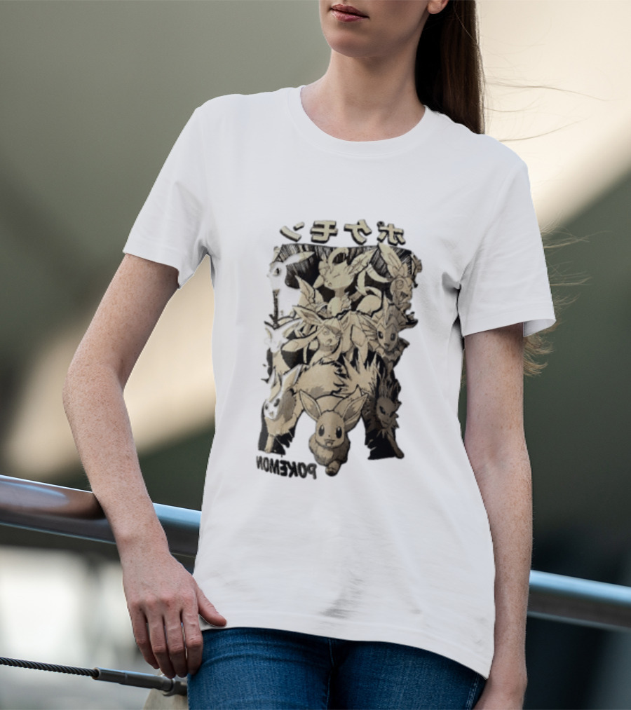 Eevee And Evolutions Collection Japanese Style Pokemon T-Shirt