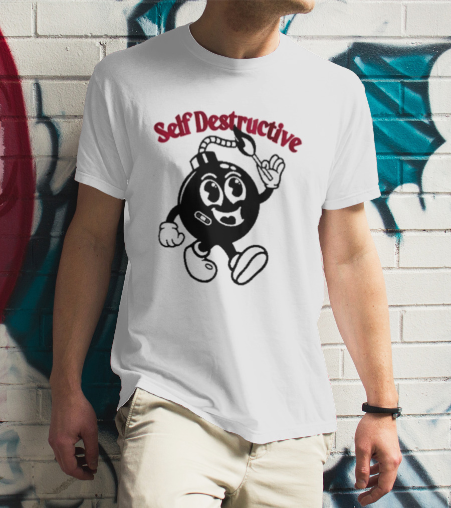 Self Destructive Cartoon Bomb Character With Happy Face T-Shirt