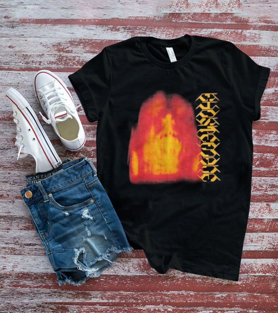 Ghostemane Face Hexagon Symbols And Red Yellow Abstract Blaze T-Shirt