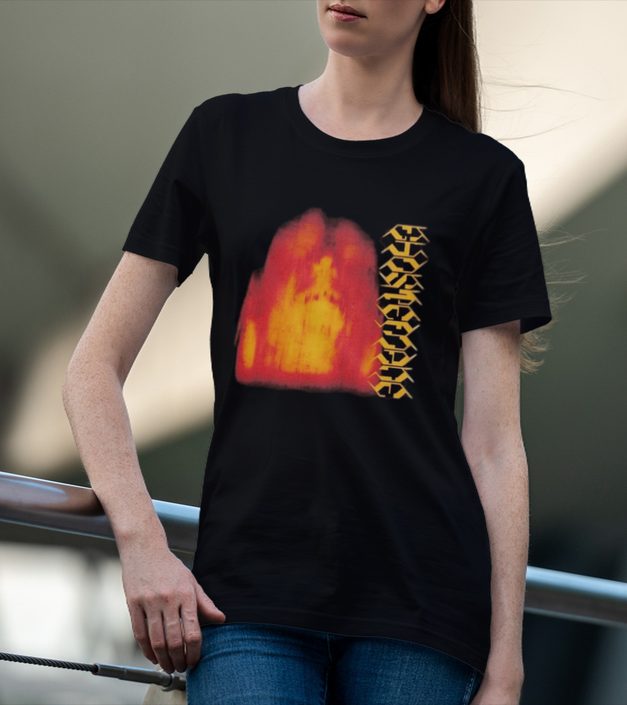 Ghostemane Face Hexagon Symbols And Red Yellow Abstract Blaze T-Shirt