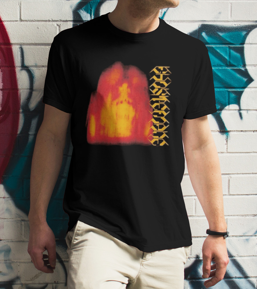 Ghostemane Face Hexagon Symbols And Red Yellow Abstract Blaze T-Shirt