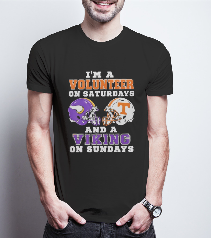 I'm A Volunteer On Saturdays And A Viking On Sundays Football Helmets T-Shirt