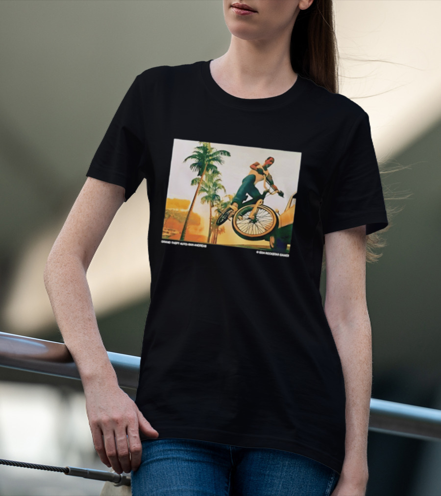 Grand Theft Auto San Andreas Rockstar Games Bicycle Scene T-Shirt