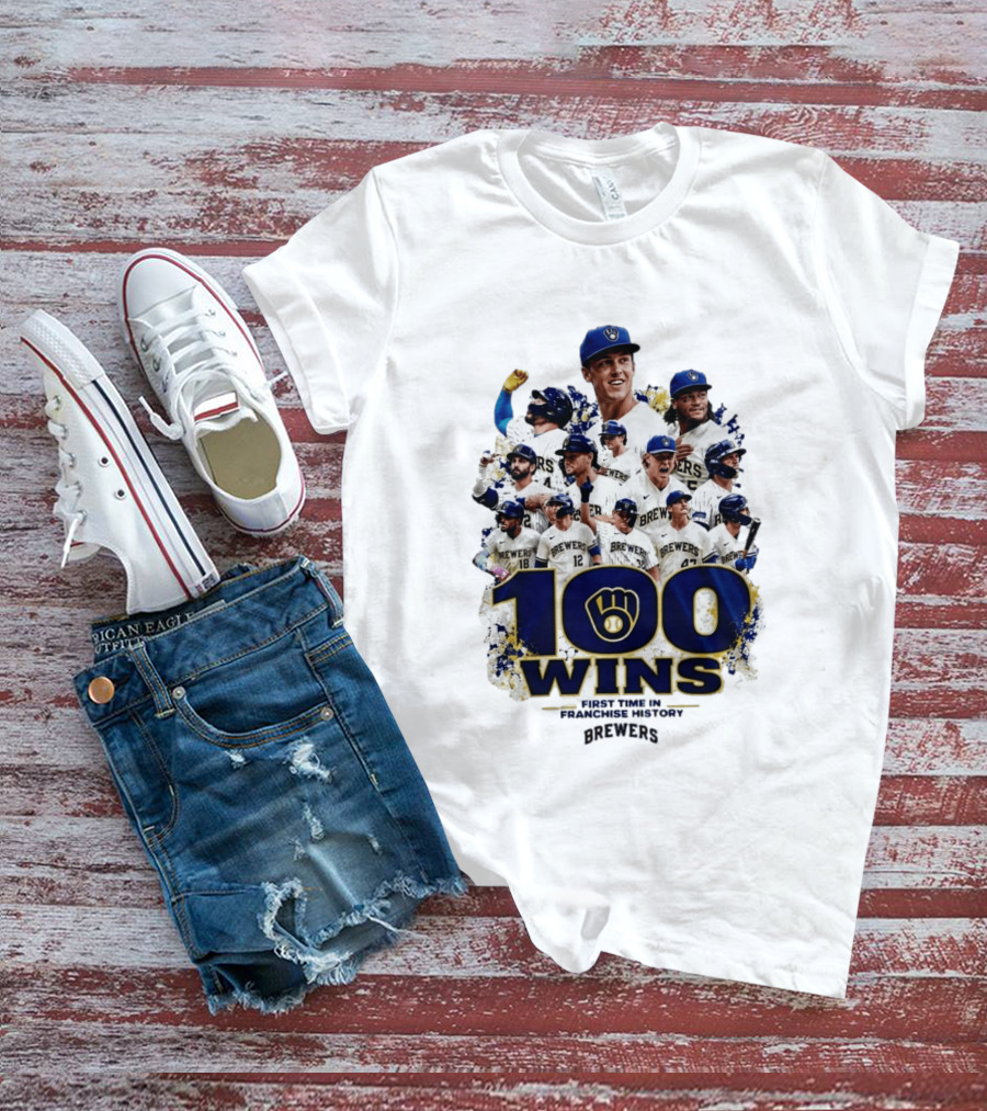 Brewers 100 Wins First Time In Franchise History Celebration T-Shirt