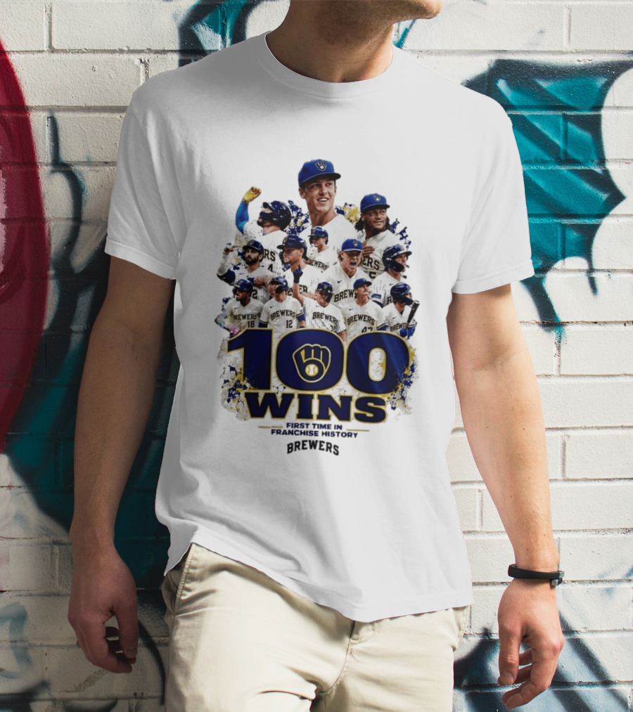 Brewers 100 Wins First Time In Franchise History Celebration T-Shirt