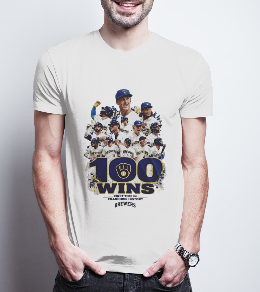 Brewers 100 Wins First Time In Franchise History Celebration T-Shirt